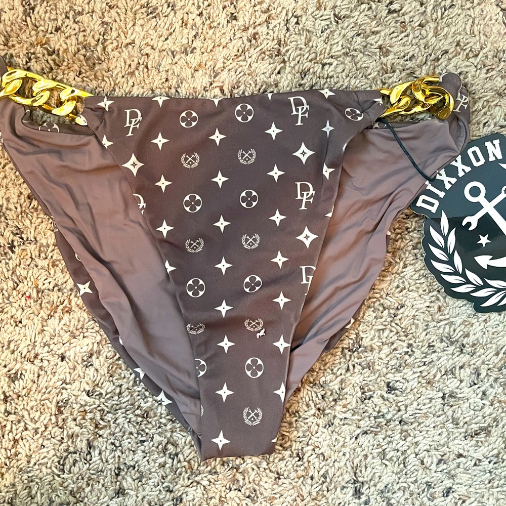 DIXXON Bougie Gold Digger women’s swim bottoms.  Size L. New in bag
